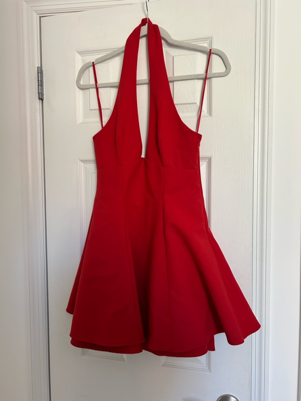 Zara Red Mini Halter Fit-and-Flare Dress